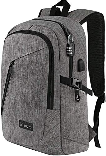 Mancro Laptop Backpack, Business Water Resistant Laptop bag Backpack Gift for Men Women with USB...