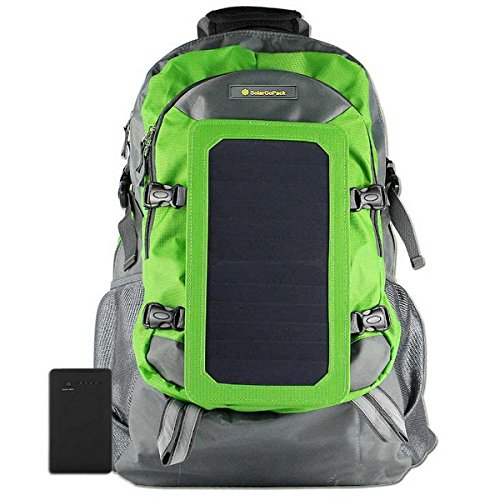 SolarGoPack Solar Powered Backpack / 7 Watt Solar Panel and 10K mAh Charging Battery Daypack/Phone...