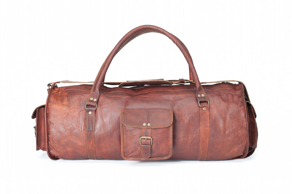 LEATHER HOLDALL BAG 24"