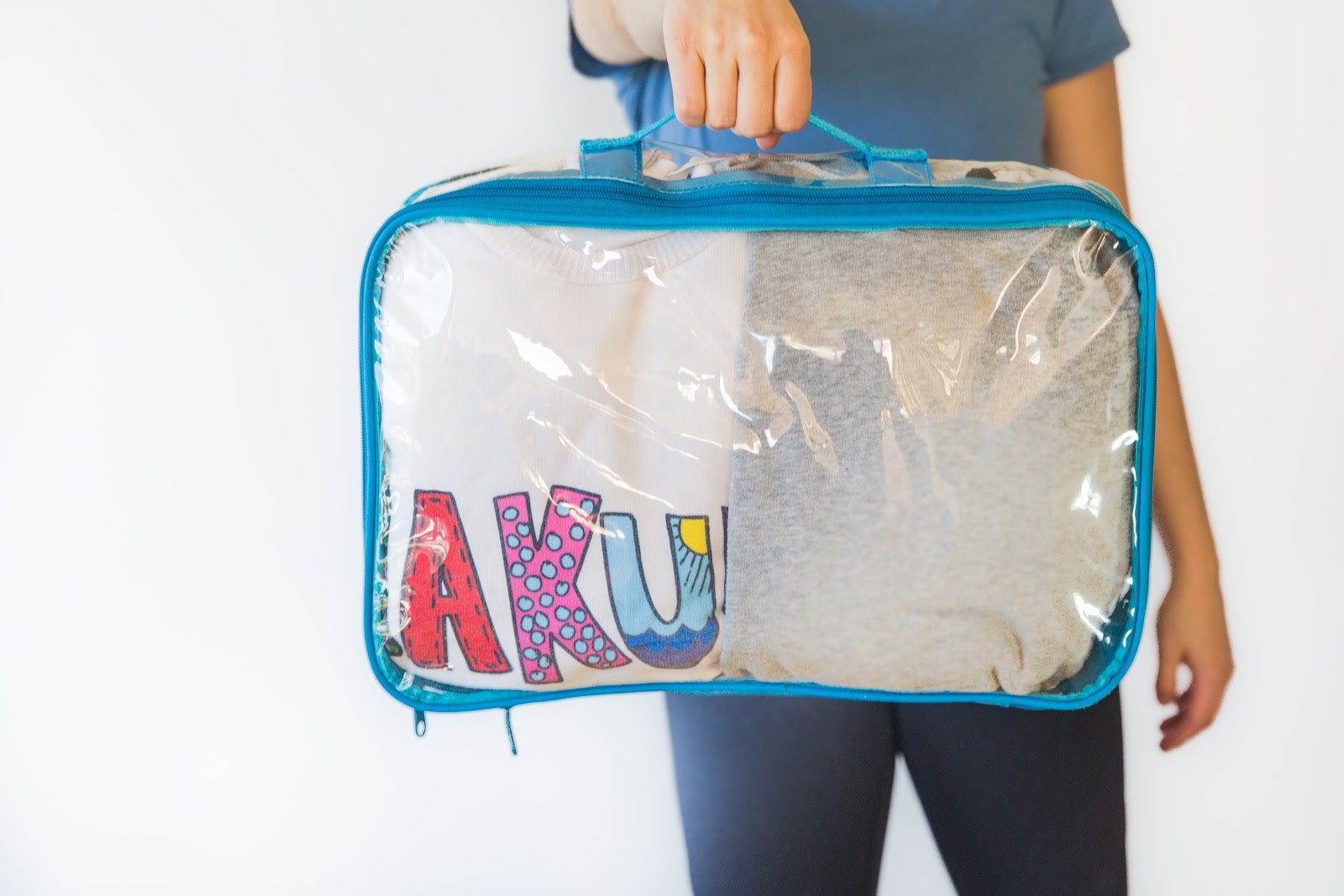 Turquoise packing cube for backpacks organizer 