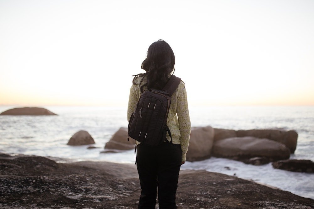 Woman with a backpack