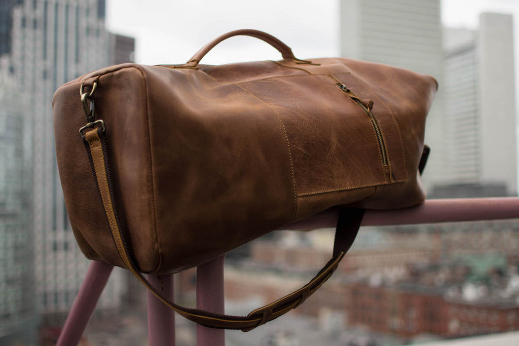 LEATHER MILITARY DUFFLE BAG (24”)