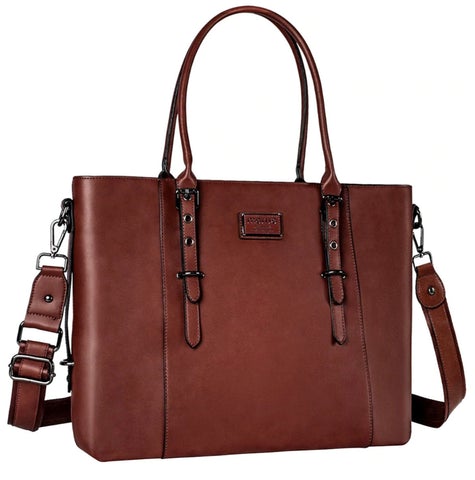 Mosiso Laptop Tote Bag Leather - Brown - The Store Bags