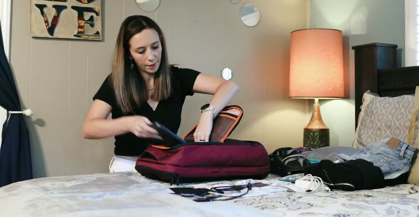 Heather travel blogger and remote worker reviews the Knack Pack backpack