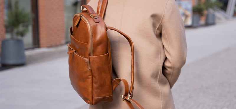 liberty leather backpack in brown