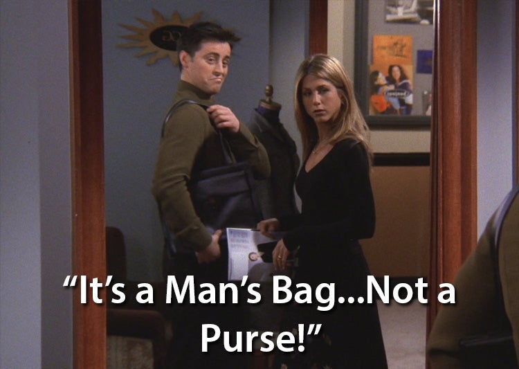 Joe from Friends buying a man bag