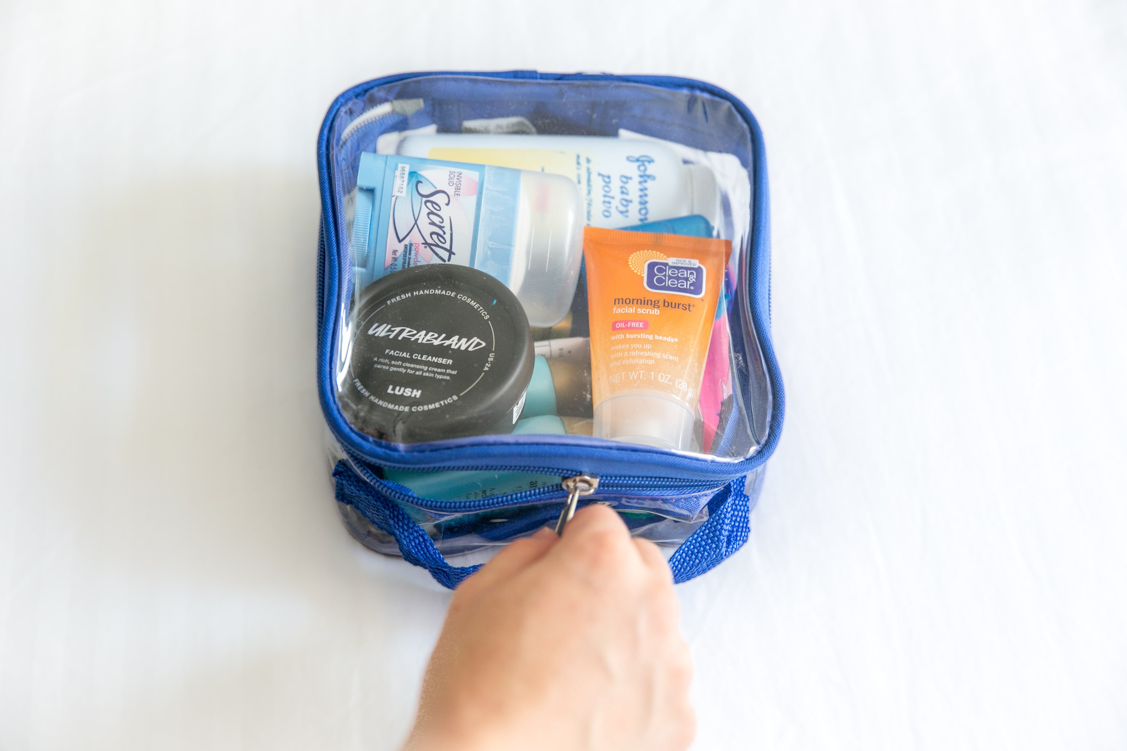 Quart size toiletry bag for traveling