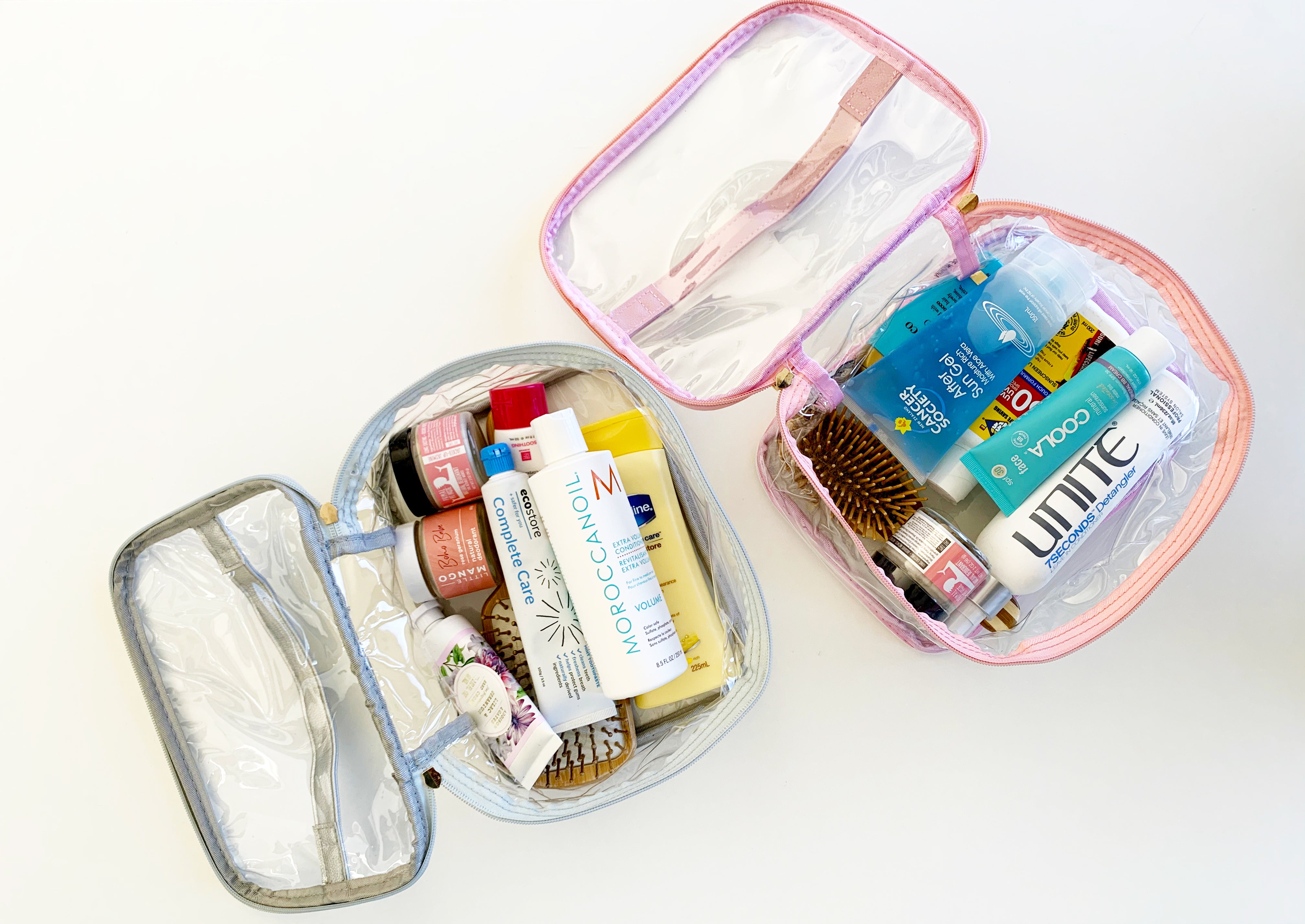 Large clear toiletry bags for traveling