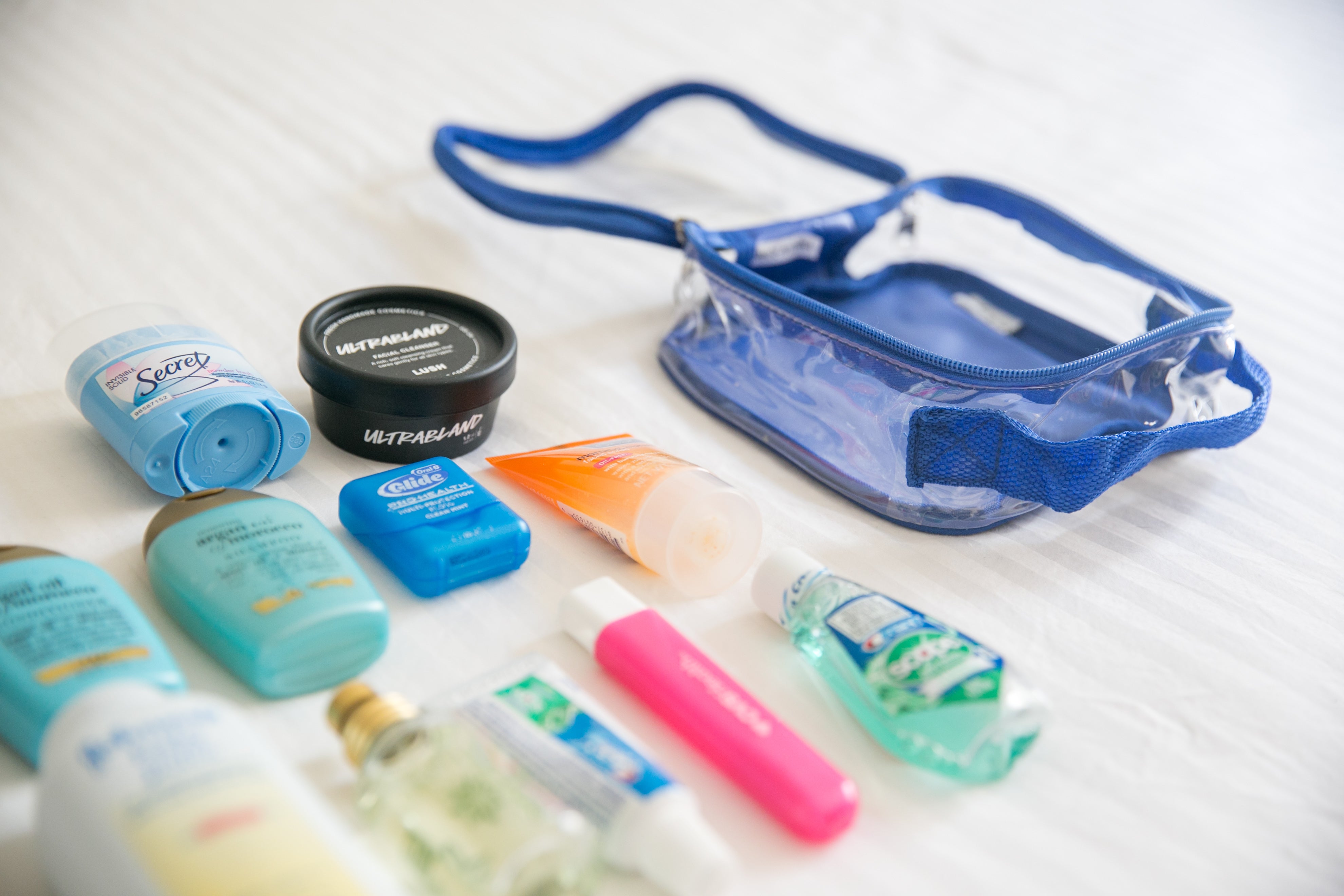 Packing toiletries for camping trip