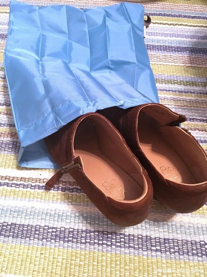 Dress Shoes in a travel shoe bag