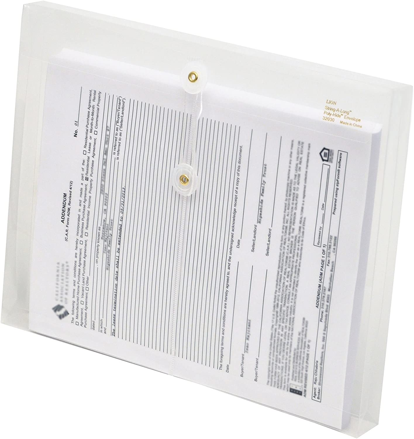 Clear Document Folders Transparent Filing Envelopes