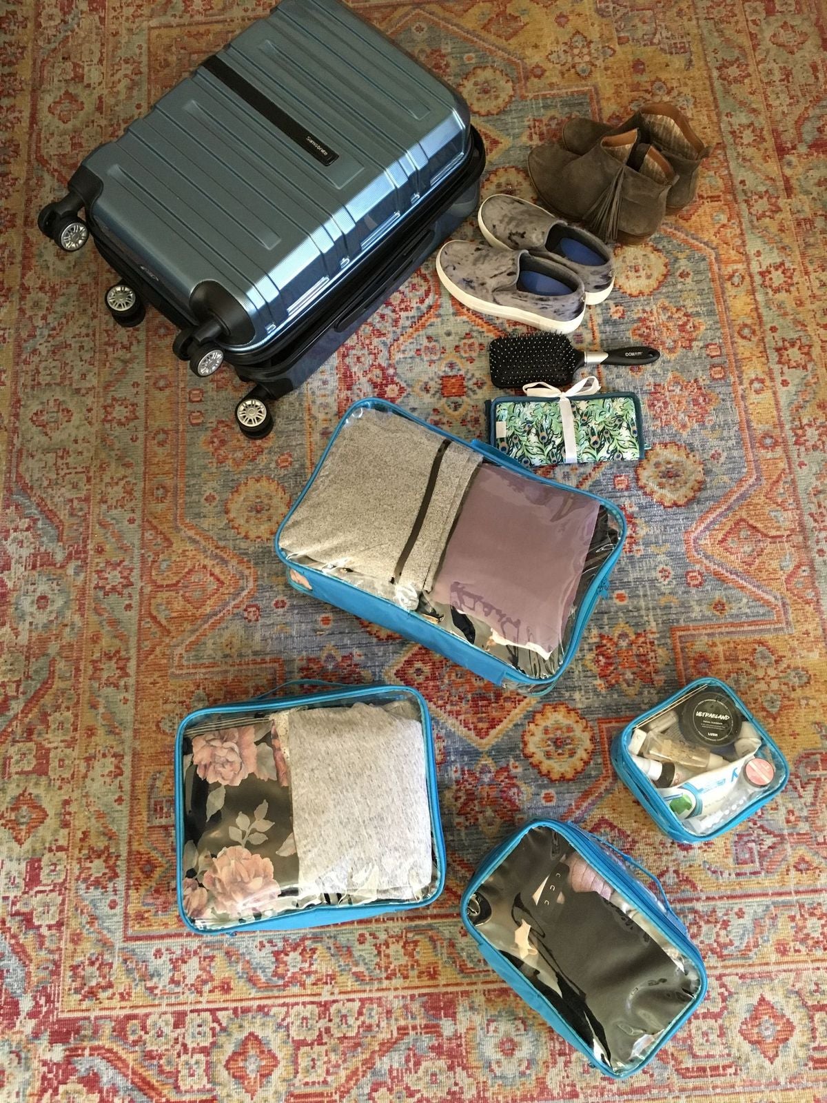Packing with a Starter Set in a four-wheeled suitcase