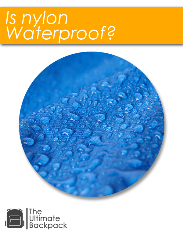 Is nylon water proof? image with water on blue material