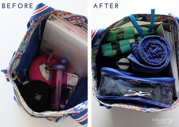 Packing cube as gym pouch tote
