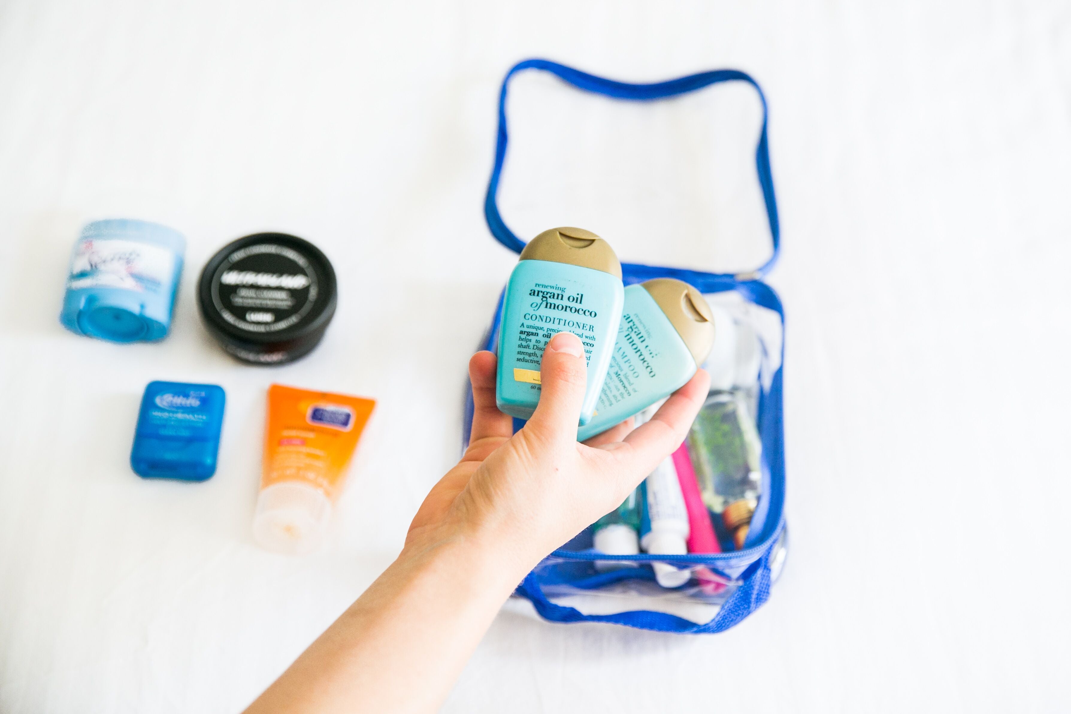 Travel size toiletries for things you need for skiing
