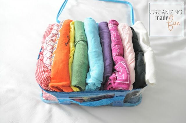 How to roll clothes for packing cubes