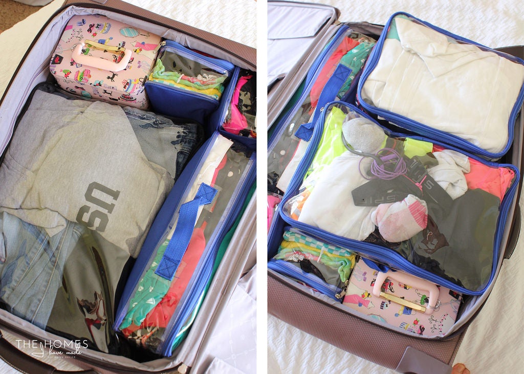 How to fit packing cubes inside suitcase