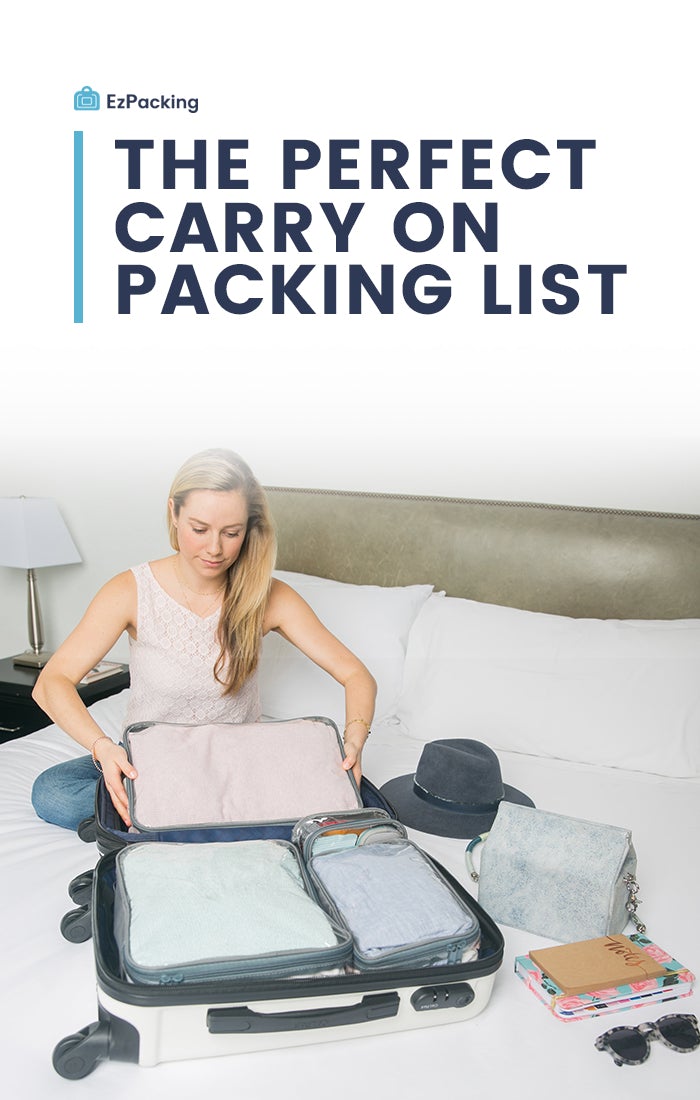 | The Perfect Carry On Packing List | Want to travel with a carry-on only? Click here for our Free & Printable Carry On Checklist. It includes the essentials you need to pack in your carry on suitcase. We’ve even thrown in some sweet packing tips and the SECRET product that will take your suitcase organization to the next level! #carryononly #carryontravel #carryontips #packinglist #printable