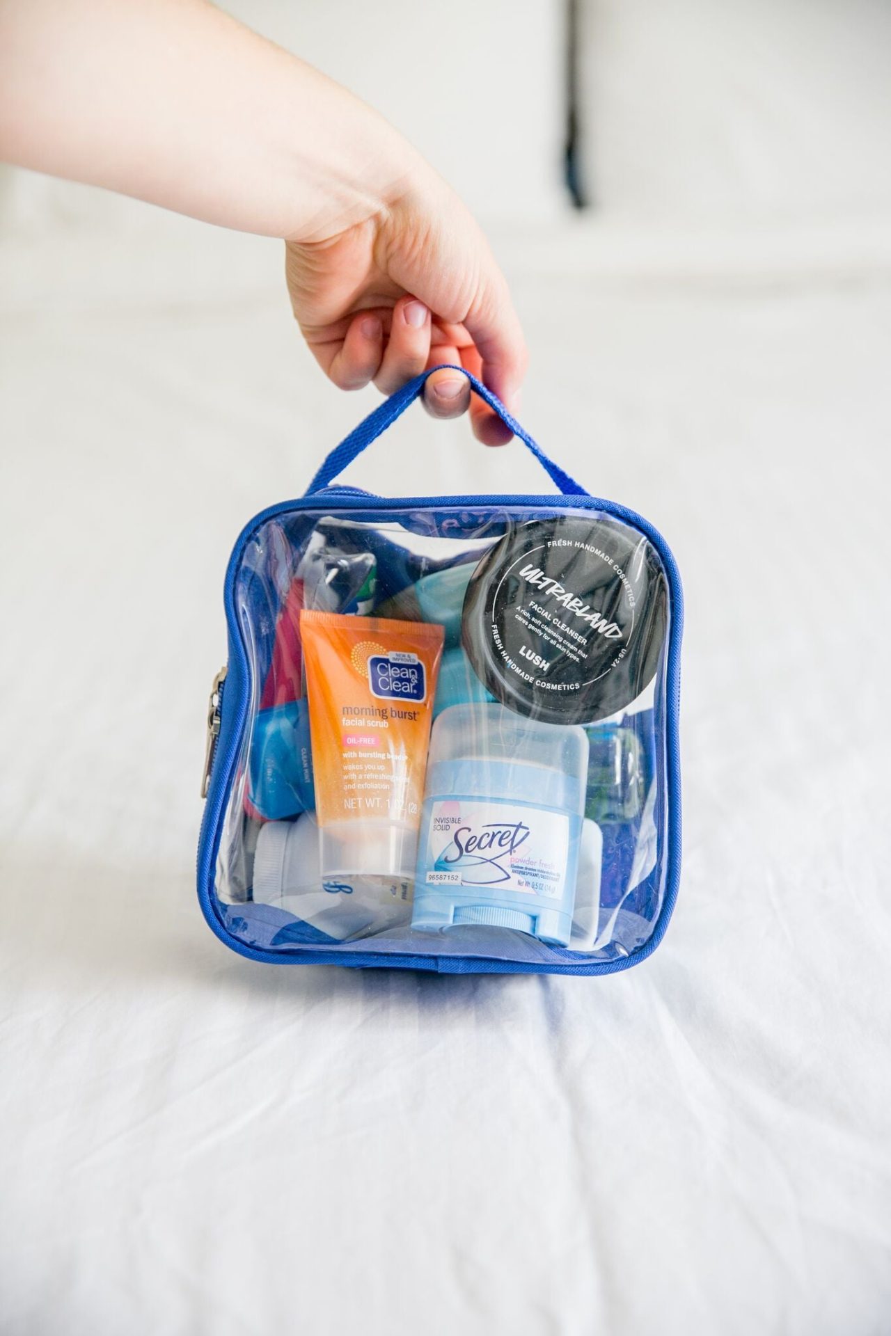 On-the-go bathroom kit for road trip packing list 