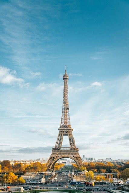 Eiffel tower in Paris on a sunny day