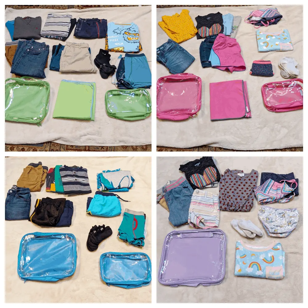 Medium and small cube in different colors for kids' travel essentials