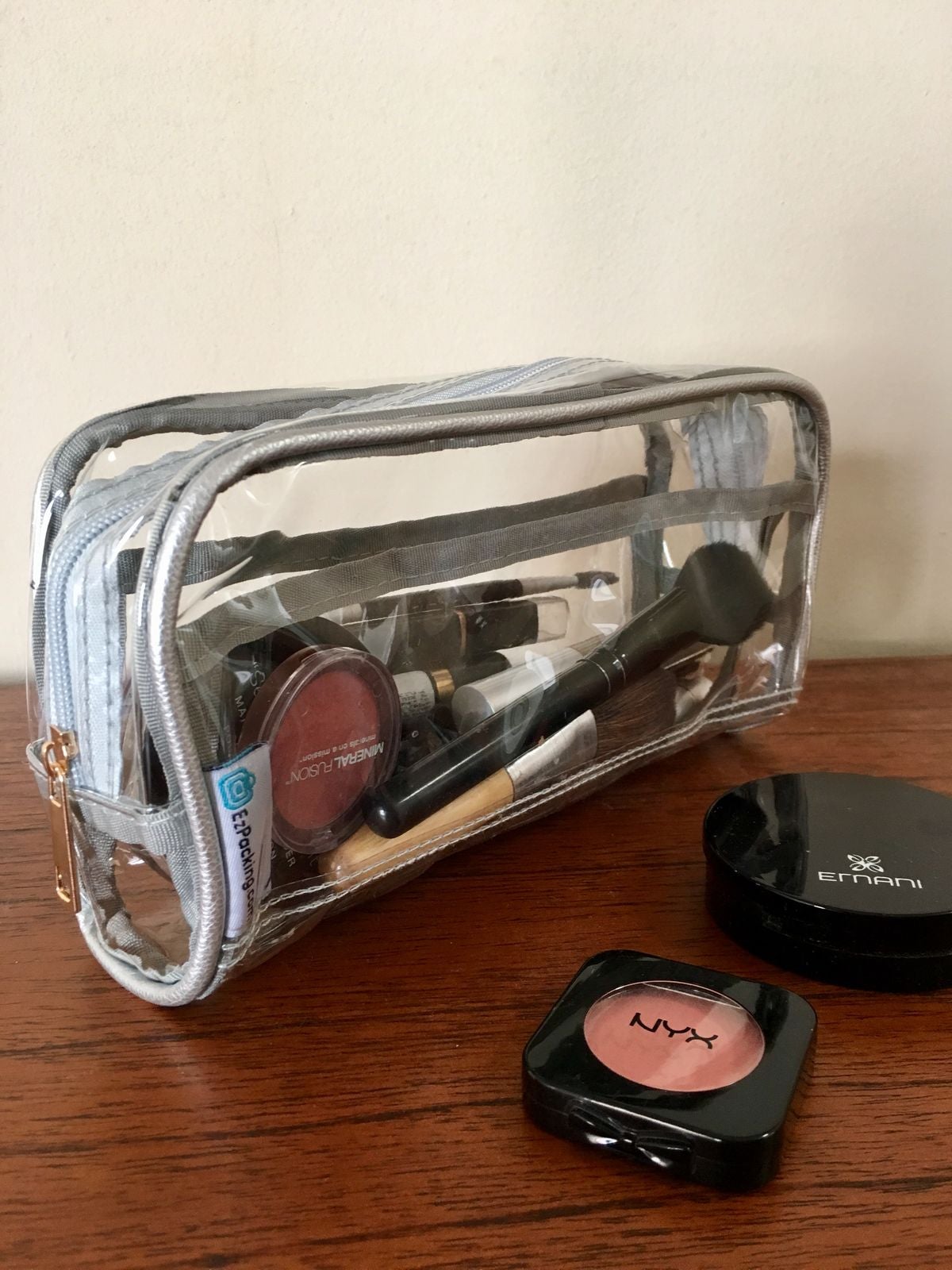 Clear makeup bag
