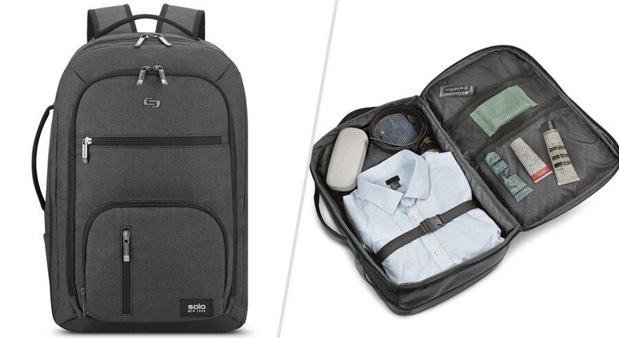 Solo Grand Travel TSA backpack that opens like a suitcase