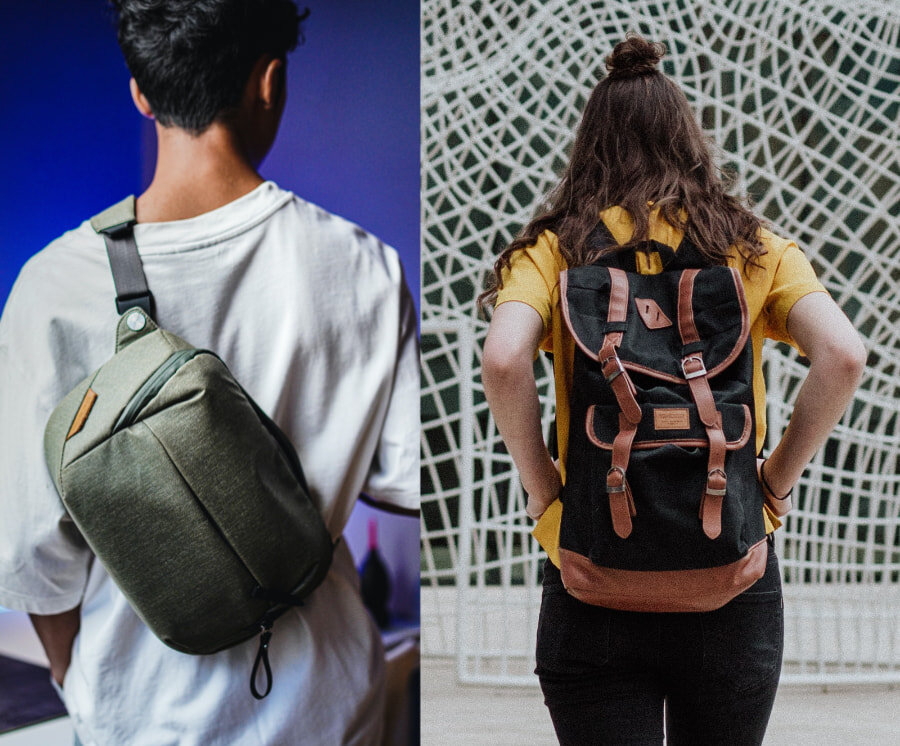 Large sling bag vs backpack