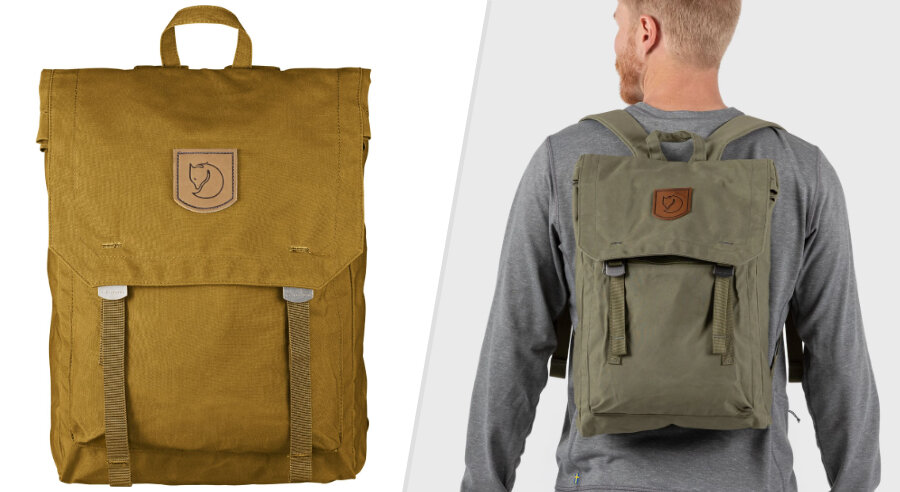 Fjallraven Foldsack No 1 canvas buckle flap backpack