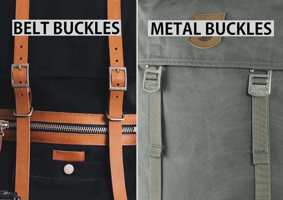 Flap backpacks - belt buckles vs metal buckles