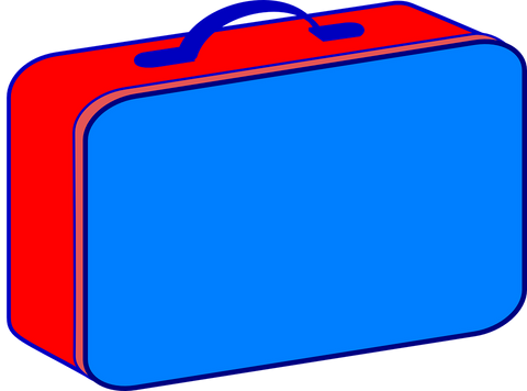 lunchbox food box vector graphic blue and red