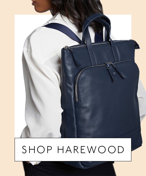 Model Wearing Leather Laptop Totepack - Shop Harewood