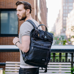 Cameron Waxed Canvas Roll Top Backpack