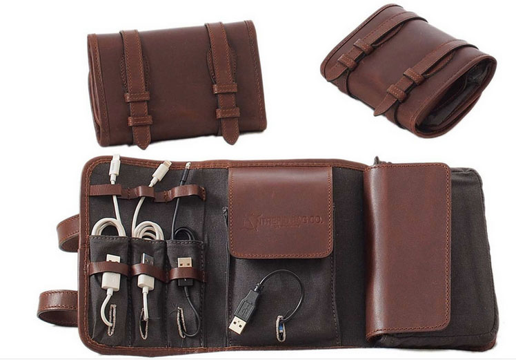 Leather Cord Organizer and Tool Roll