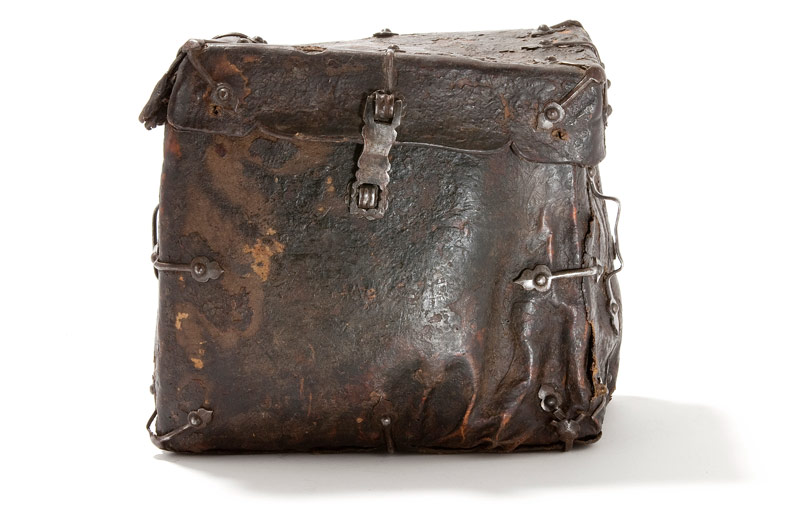 ancient leather briefcase
