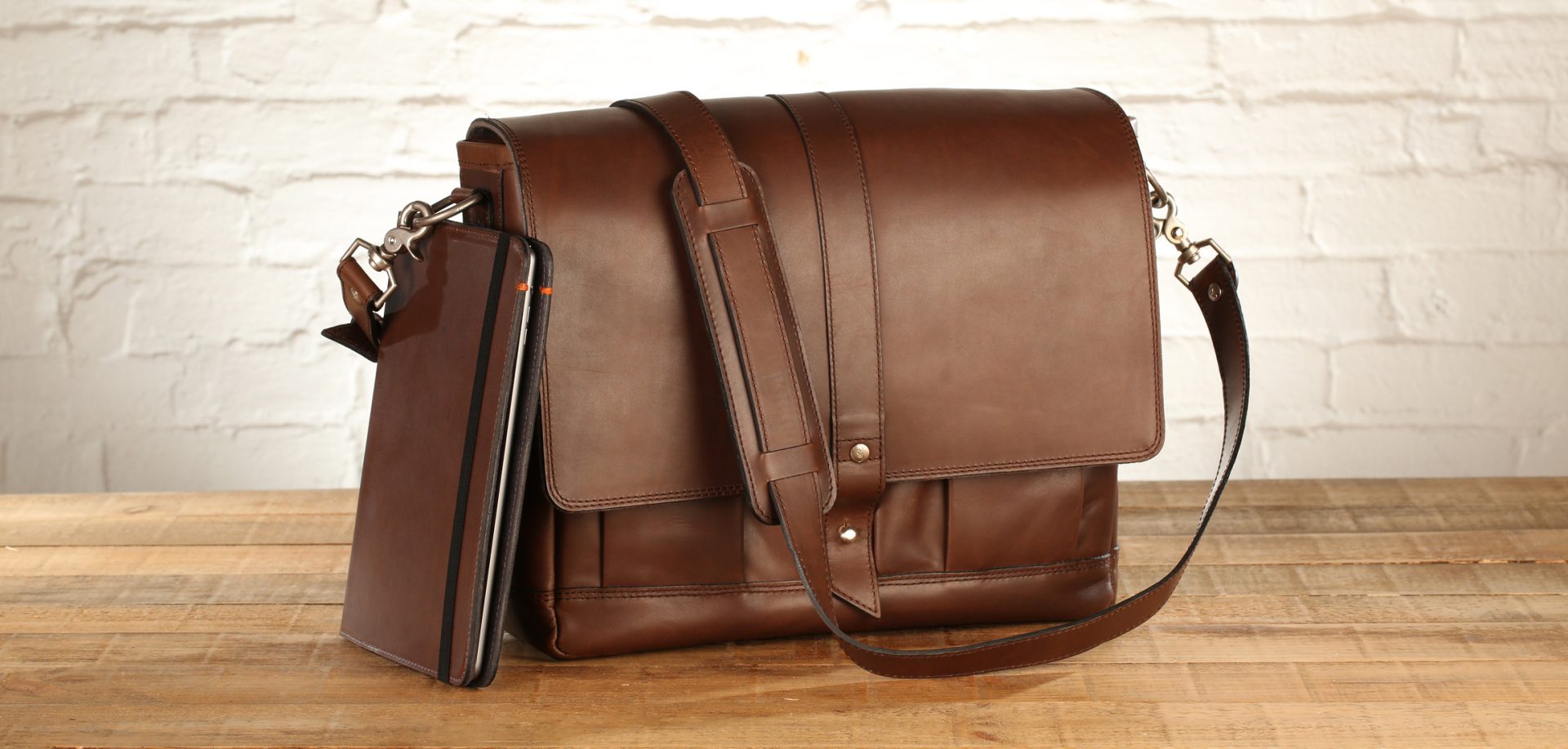 The Attache Leather Bag and Oxford case for iPad Air