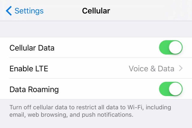 Avoid roaming charges on iPhone