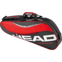 3 racket tennis bag in black and red