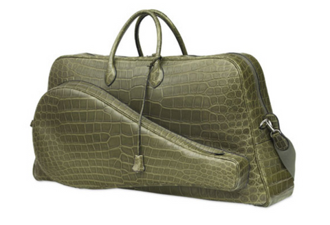 Hermes Lacoste limited edition crocodile skin tennis bag