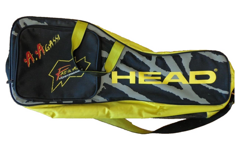 Andre Agassi Head Radical yellow and black tennis racket bag