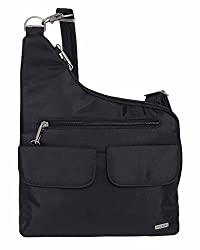 Travelon Anti-Theft Cross-Body Bag (Black W/Floral Lining)