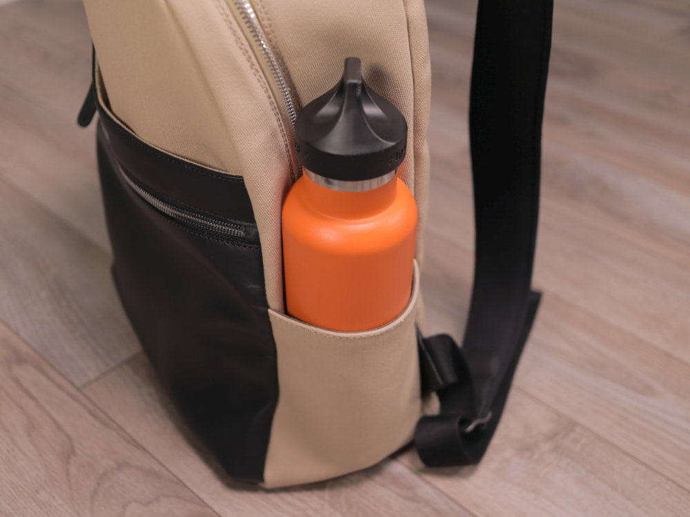 Side water bottle pockets on the Office Backpack