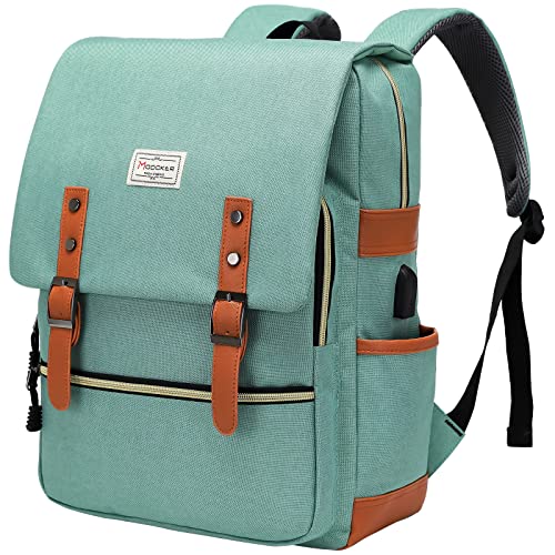 Modoker Womens Vintage Laptop Backpack with USB Charging Port, Slim Laptop Backpack for Women Men...