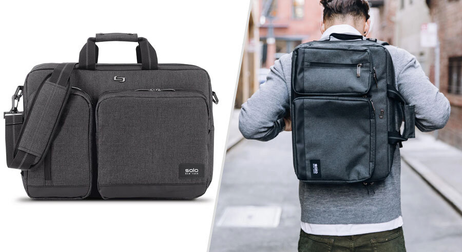 Solo Duane Hybrid Briefcase Backpack for Grad School students