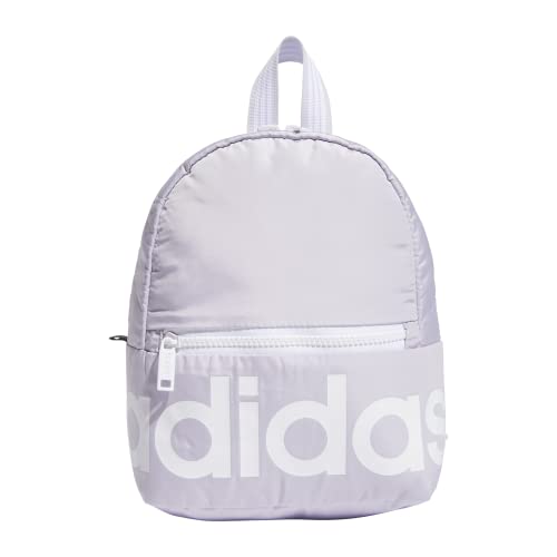 adidas Unisex-Adult Linear Mini Backpack Small Travel Bag, Purple Tint/White, One Size