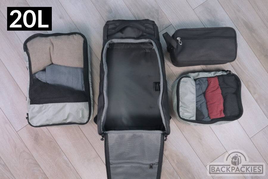 How much can a 20L backpack hold for travel? Real example with the Db Strom backpack
