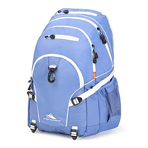 High Sierra Loop-Backpack, School, Travel, or Work Bookbag with tablet-sleeve, Lapis/White, One Size