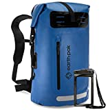 Earth Pak Waterproof Backpack: 35L / 55L Heavy Duty Roll-Top Closure with Easy Access Front-Zippered...