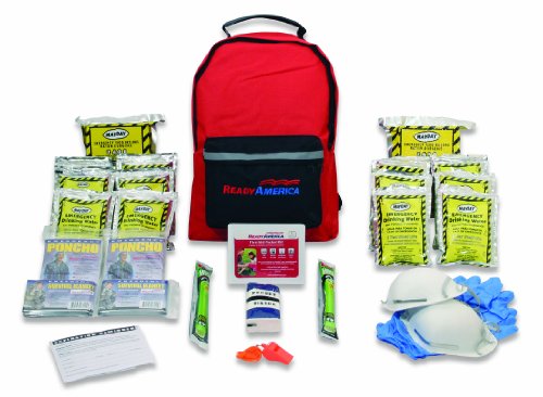Ready America 70280 72 Hour Emergency Kit, 2-Person, 3-Day Backpack, Includes First Aid Kit,...