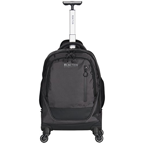 Kenneth Cole Reaction 17' Polyester Dual Compartment 4-Wheel Laptop Backpack, Pindot Charcoal